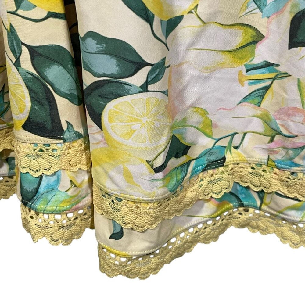 Torrid Wireless Swim Dress Yellow Lemon Print Sz 4X Padded Cups Adjustable Strap - Picture 5 of 9